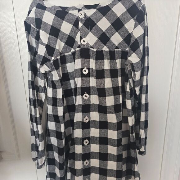 NWOT Ruffle Butts Black & White Buffalo Check Dress Size 6 & 2 Headbands - Picture 3 of 7
